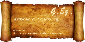 Gumbrecht Szabolcs névjegykártya